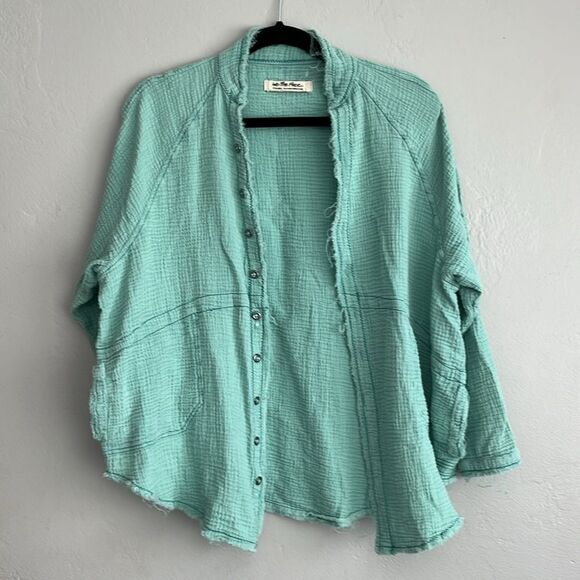 Free People Daydream Button Shirt Jacket Oversized XS - Picture 2 of 4